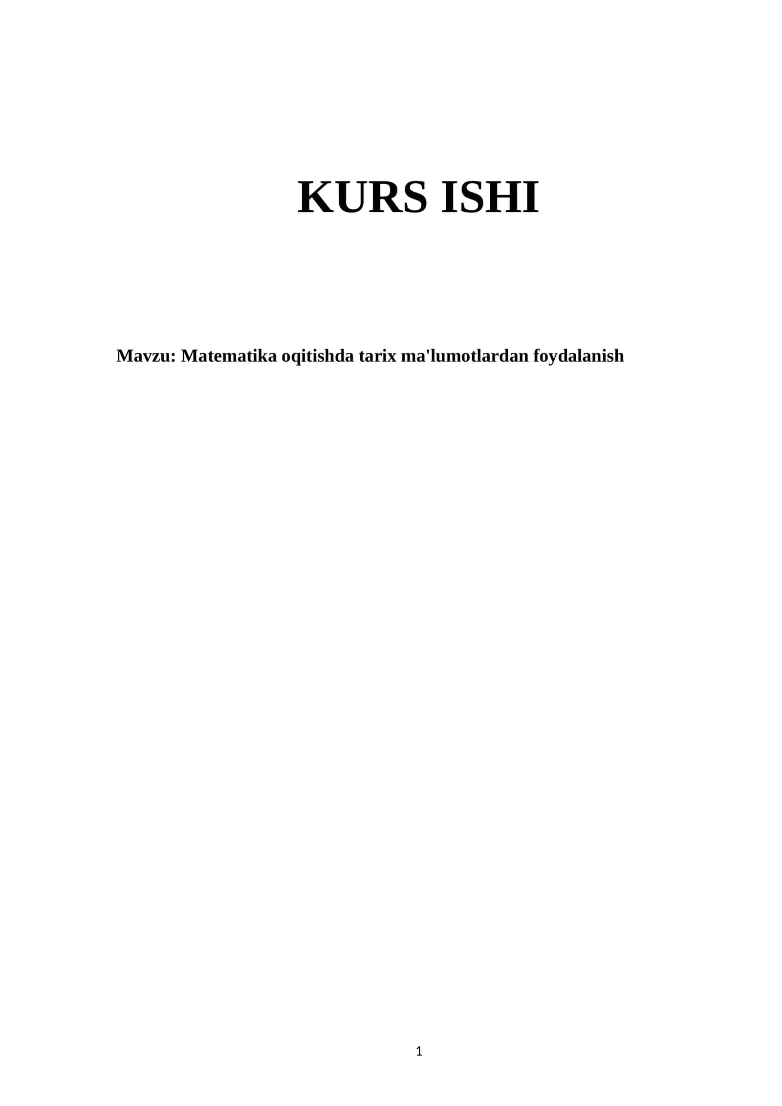 Matematika oqitishda tarix ma'lumotlardan foydalanish 1