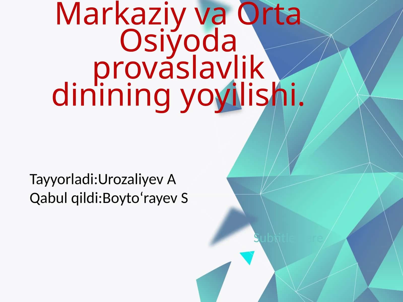 O'zbekiston Respublikasining Prezidenti Shavkat Mirziyoyevning diniy bag'rikenglik sohasida olib borgan oqilona siyosati 1