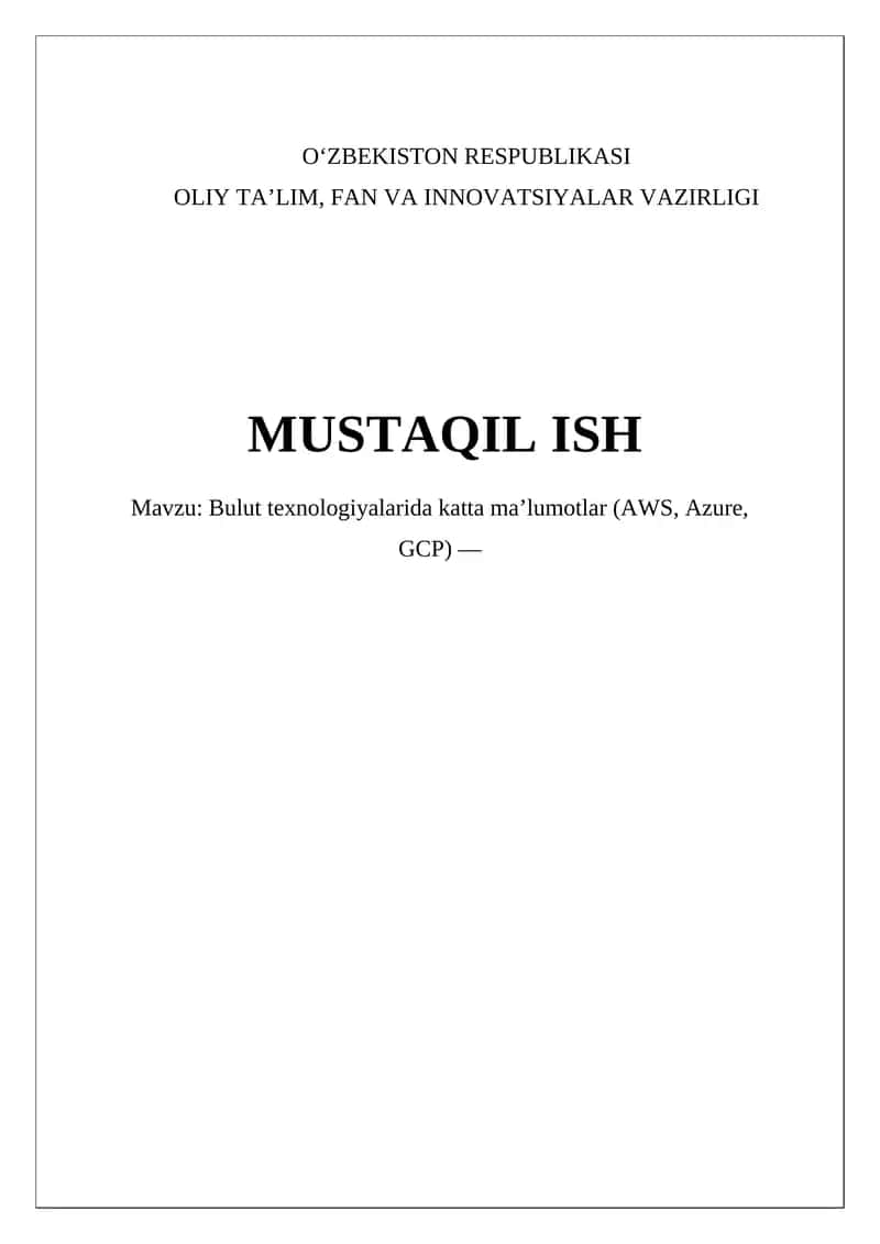 Ma'lumotlar bazalariga kirish 1