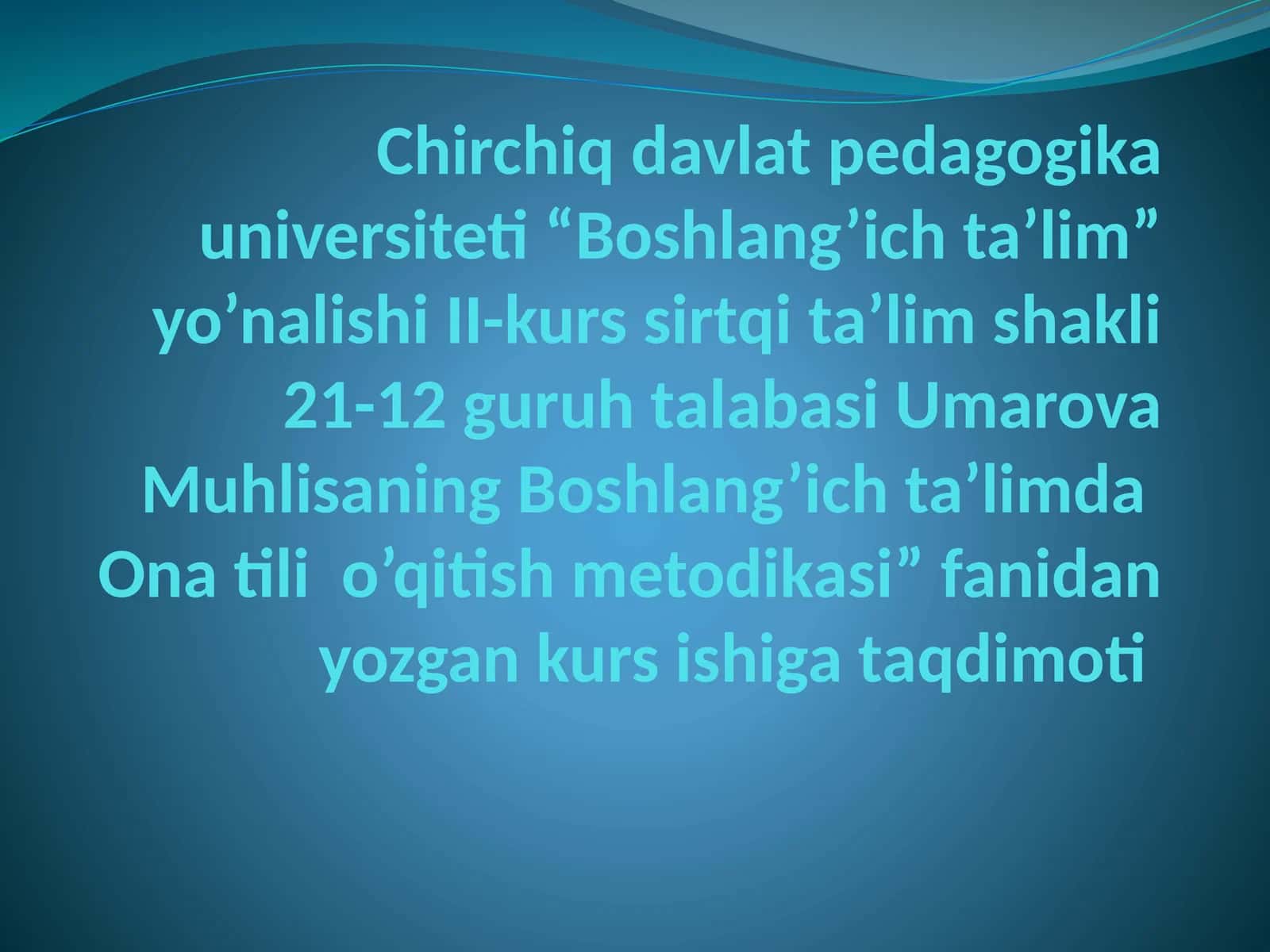 O’qishdarslaridahikoyao’tishuslubiyoti(3-sinf) 1