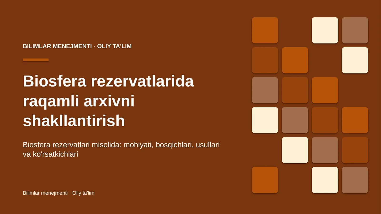 Biosfera rezervatlarida raqamli arxivni shakllantirish 1