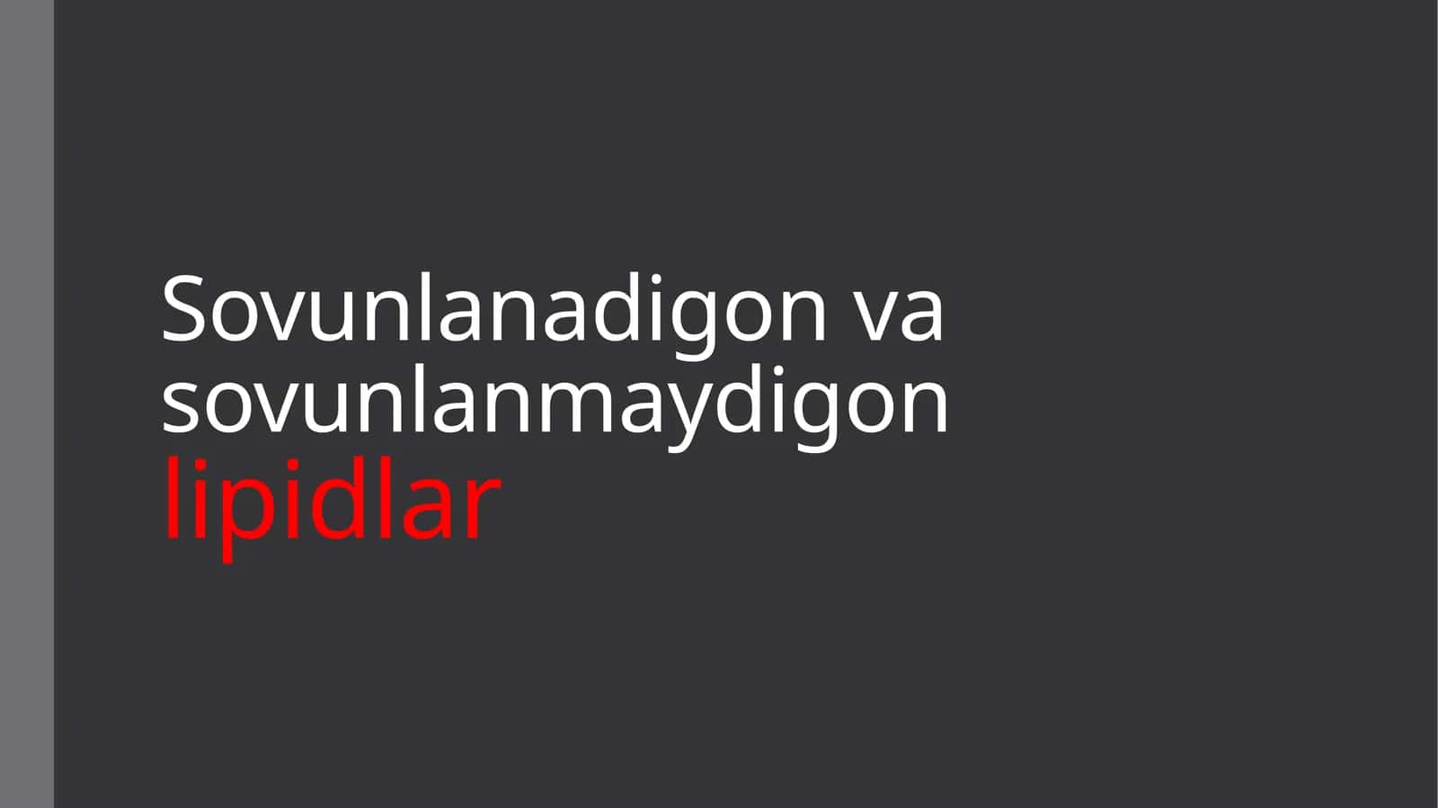 Lipidlar sinflanishi 1