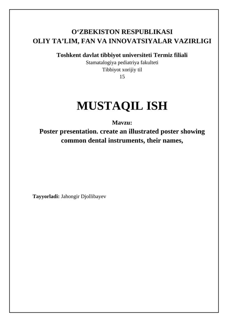 Poster presentation 1