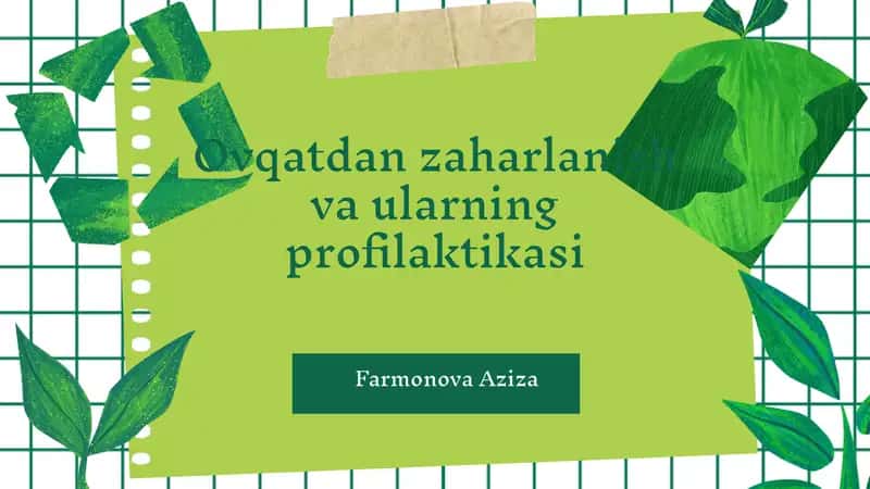 Ovqatdan zaharlanish vaularning profilaktikasi 1