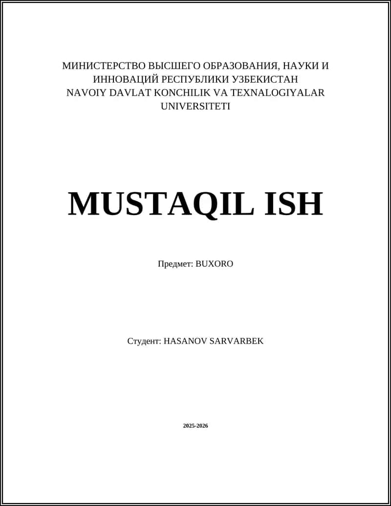 MUSTAQIL ISH 1