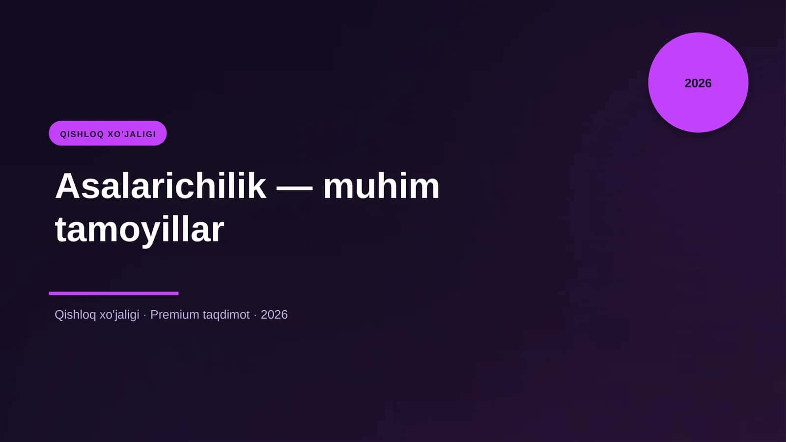 Asalarichilik - muhim tamoyillar 1