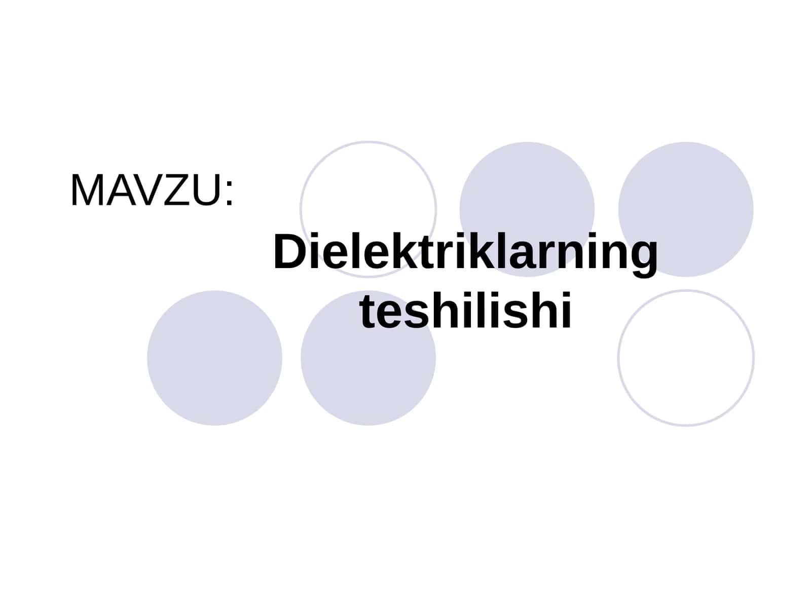 Dielektriklarning teshilishi 1