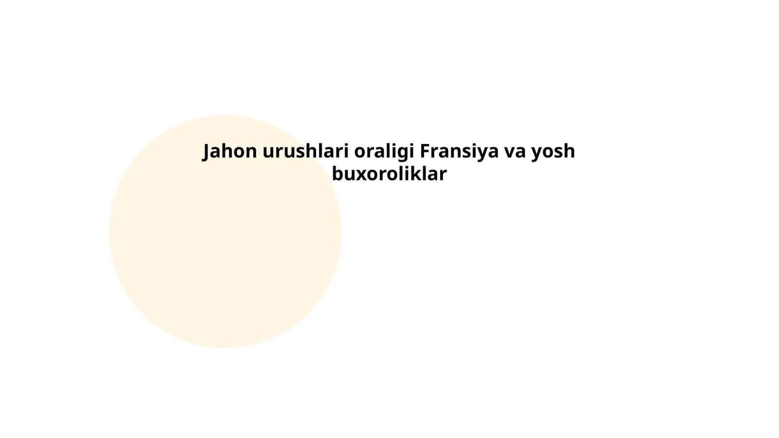 Jahon urushlari oraligi Fransiya va yosh buxoroliklar 1