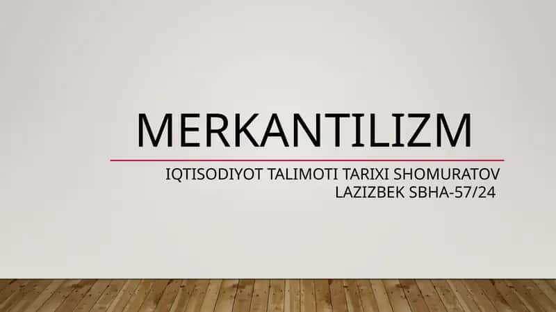 Merkantilizm 1
