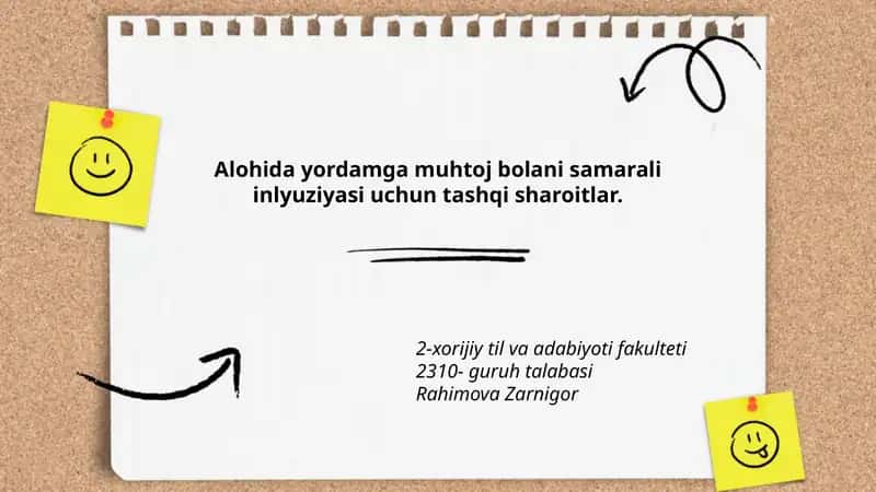 Inkluziv ta'limda jismoniy muhitni moslashtirish 1