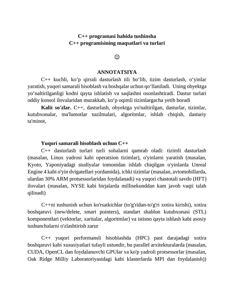 C++ programisining maqsatlari va turlari 1