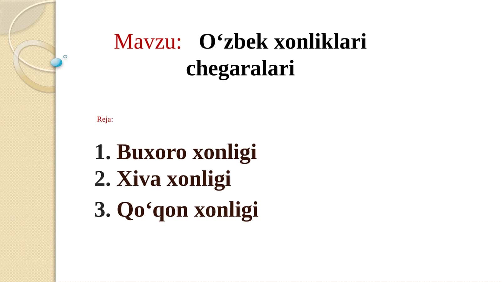 O‘zbek xonliklari chegaralari 1