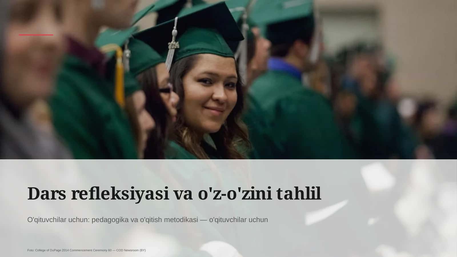 Dars refleksiyasi va o'z-o'zini tahlil 1