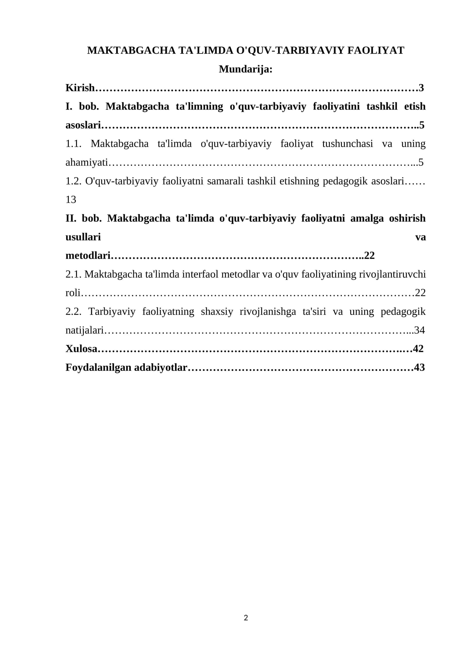 Maktabgacha ta'limda o'quv-tarbiyaviy faoliyat 1