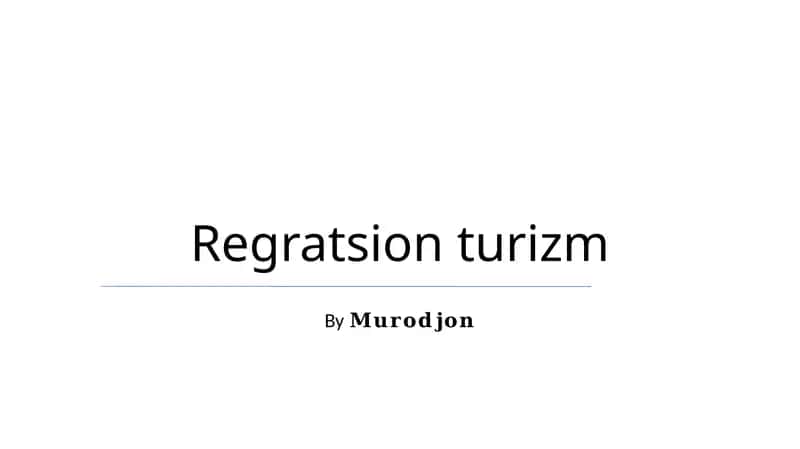 Regratsion turizm 1