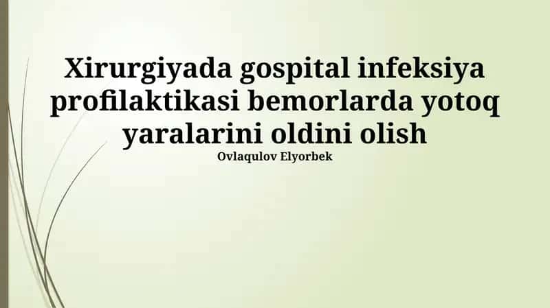 Hidratatsiya va Oziqlanish 1