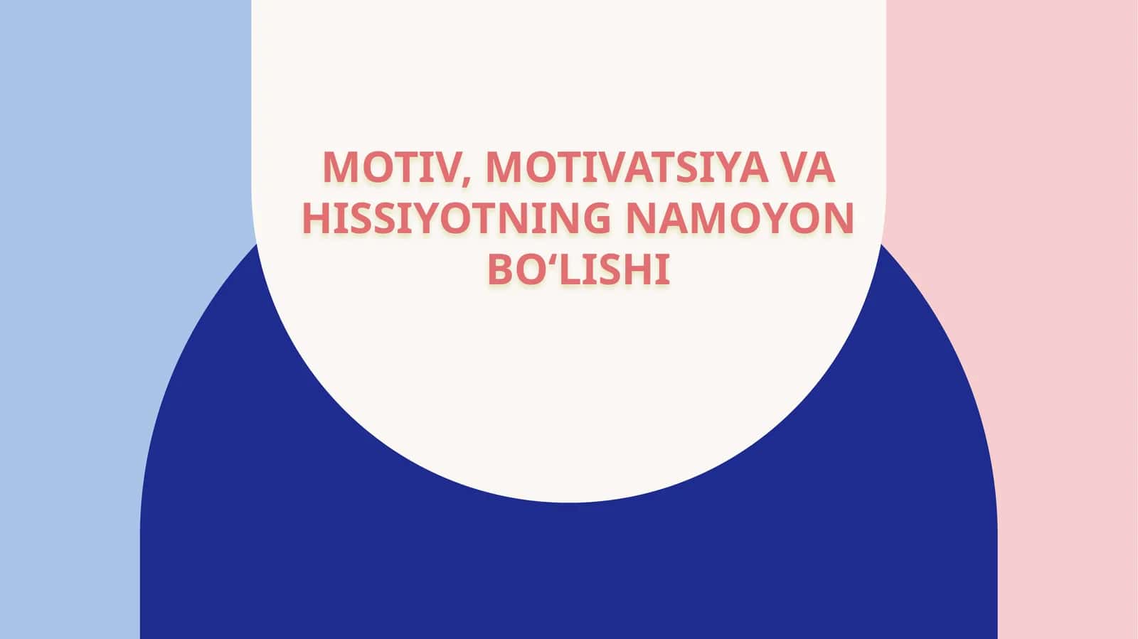 Motiv, motivatsiya va hissiyotning namoyon bo‘lishi 1