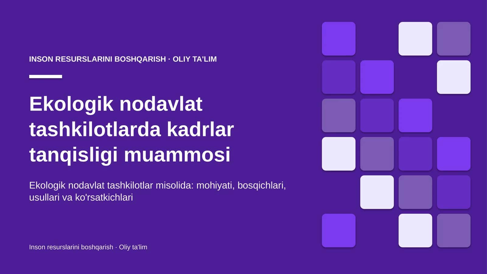 Ekologik nodavlat tashkilotlarda kadrlar tanqisligi muammosi 1