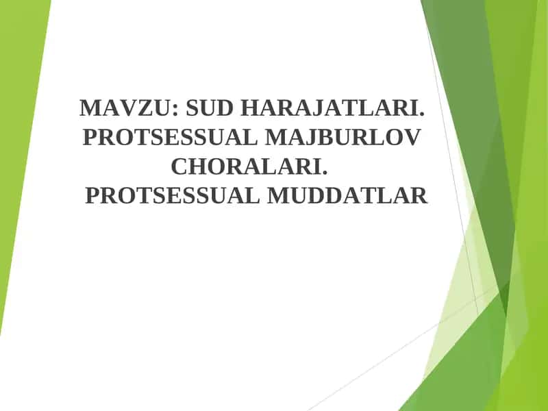 SUD HARAJATLARI 1