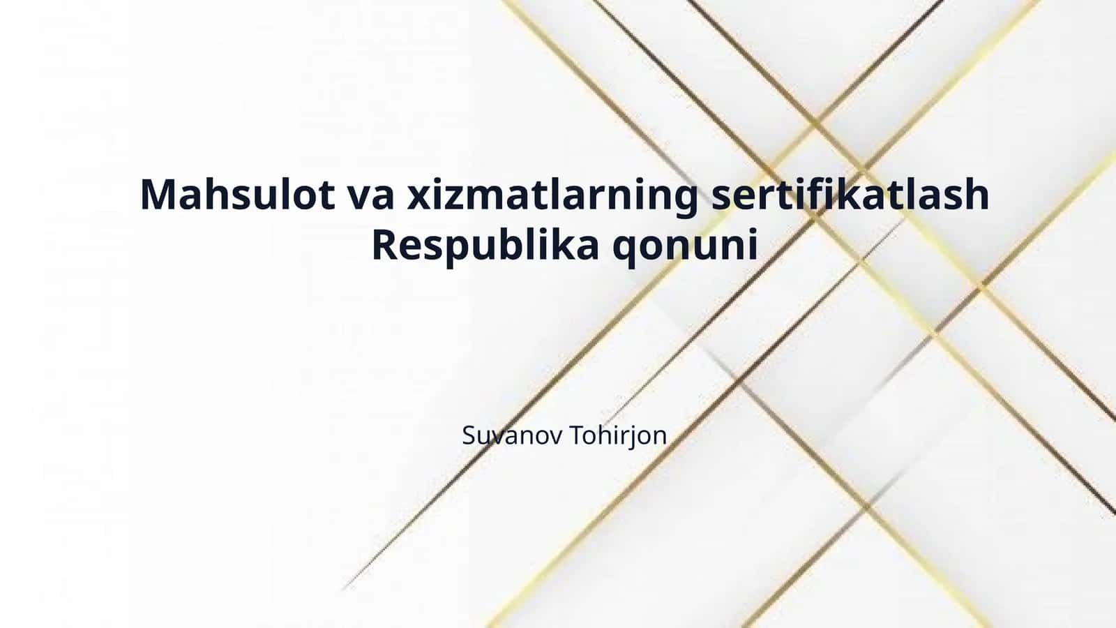 Mahsulot va xizmatlarning sertifikatlash Respublika qonuni 1