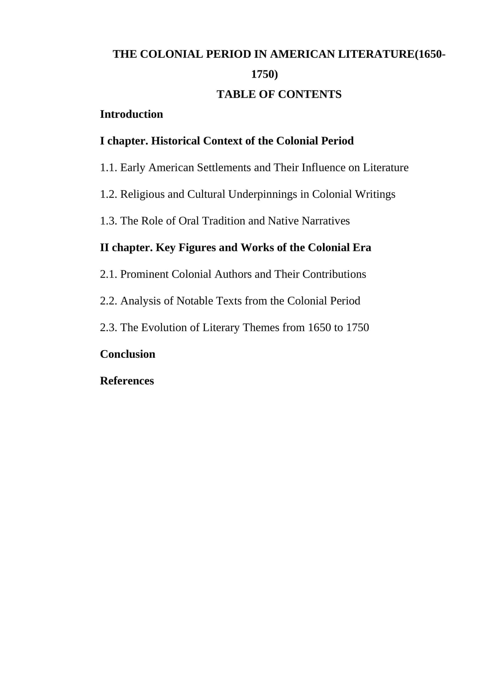 THE COLONIAL PERIOD IN AMERICAN LITERATURE(1650-1750) 1