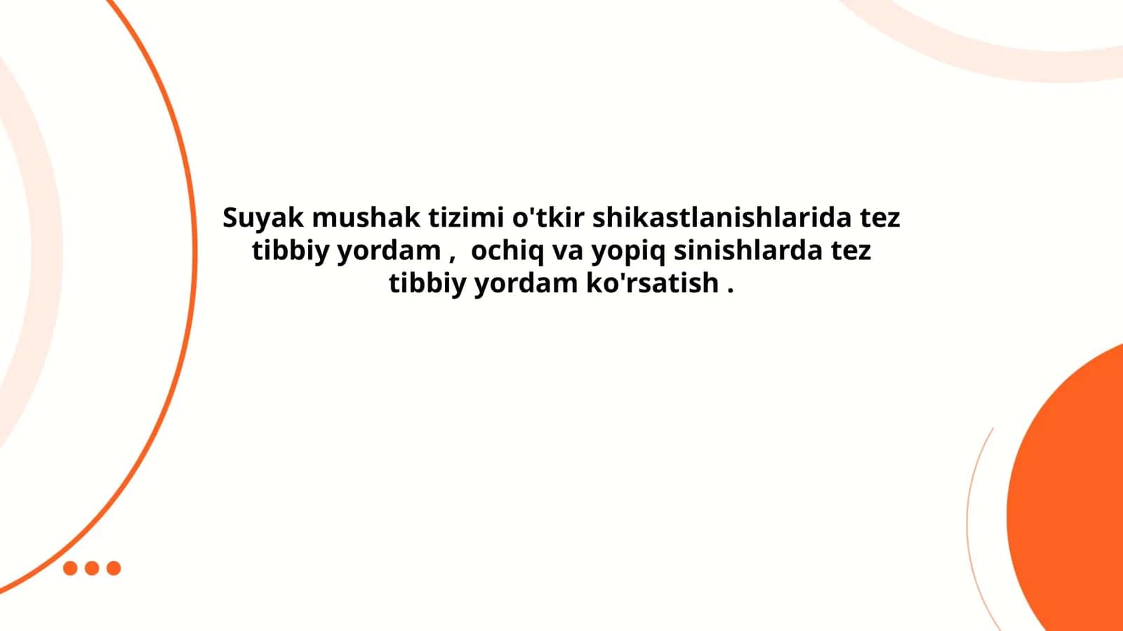 Suyak-mushak tizimi o‘tkir shikastlanishlarida tez tibbiy yordam 1