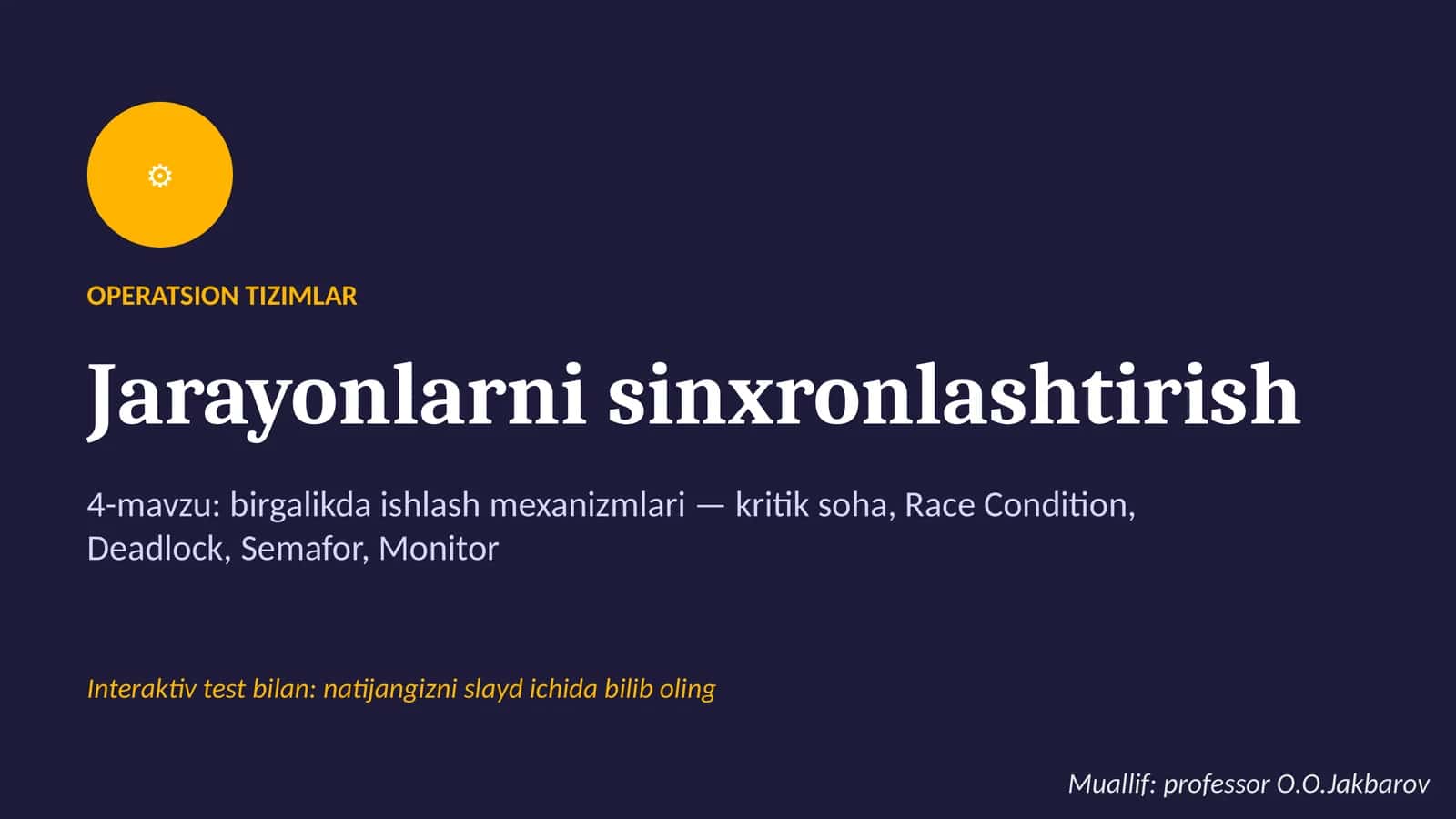 Operatsion tizimlar 1
