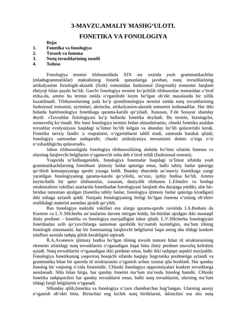 Fonetika va fonologiya 1