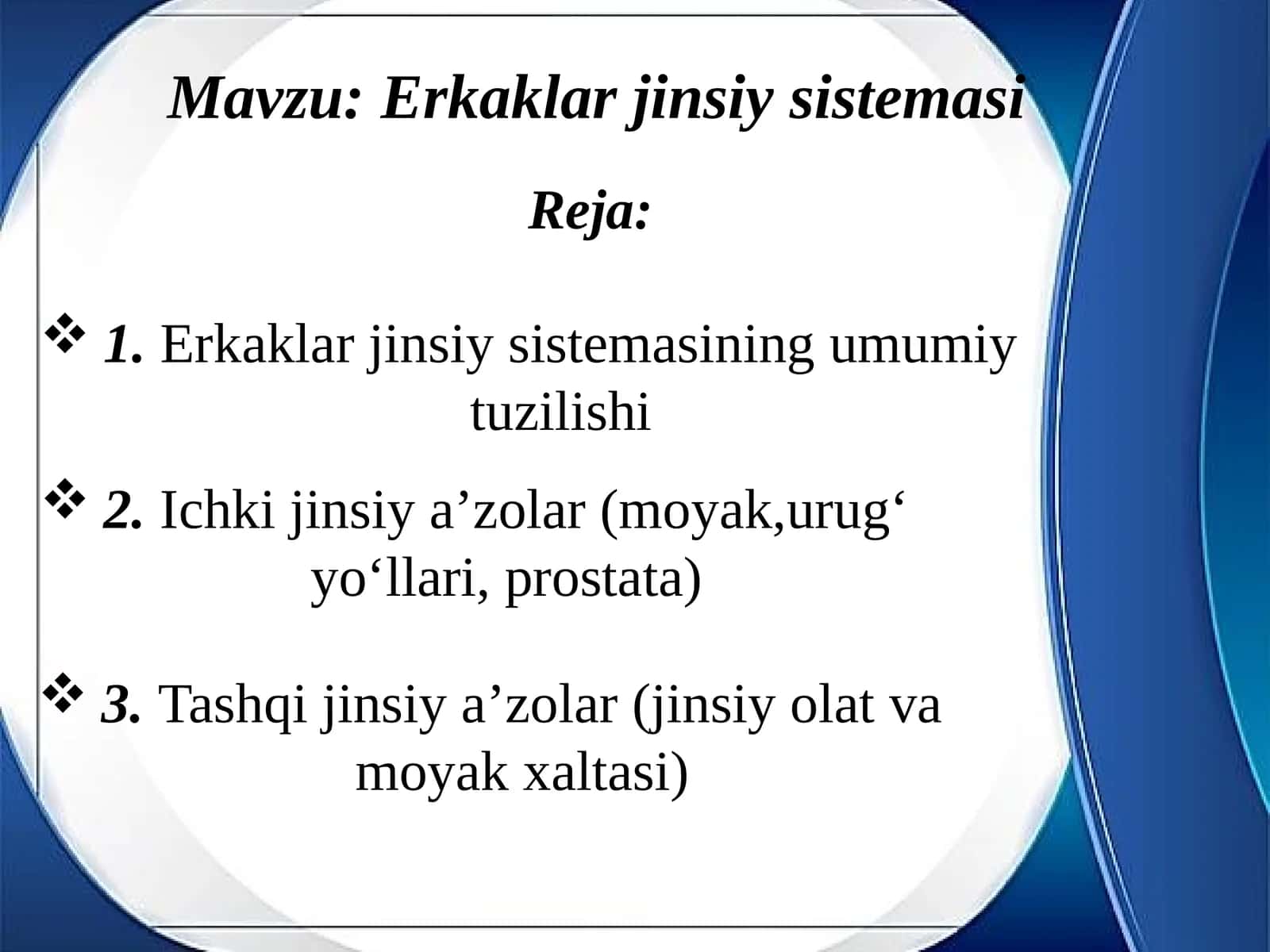 Erkaklar jinsiya sistemasi 1