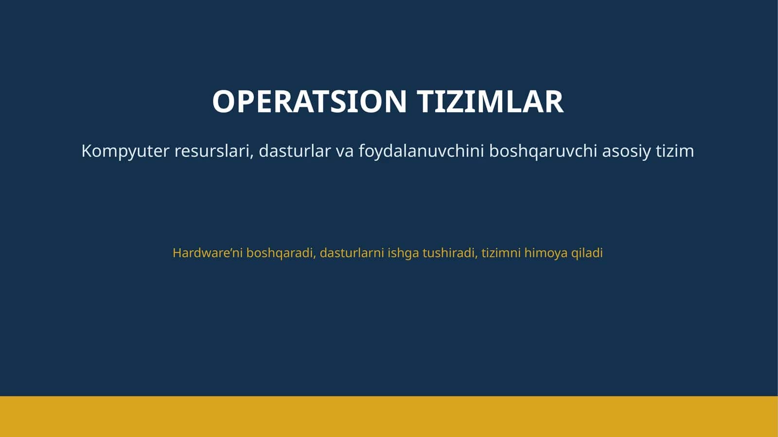 Operatsion tizimlar 1