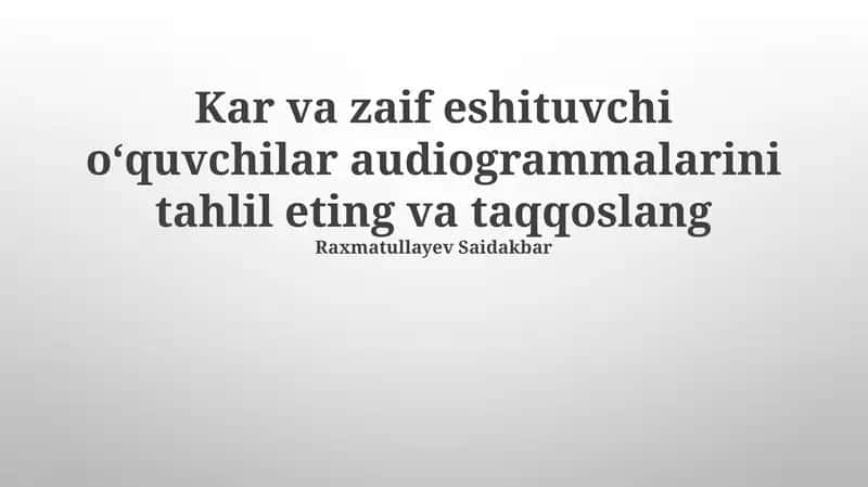 Audiogrammalar tahlili 1