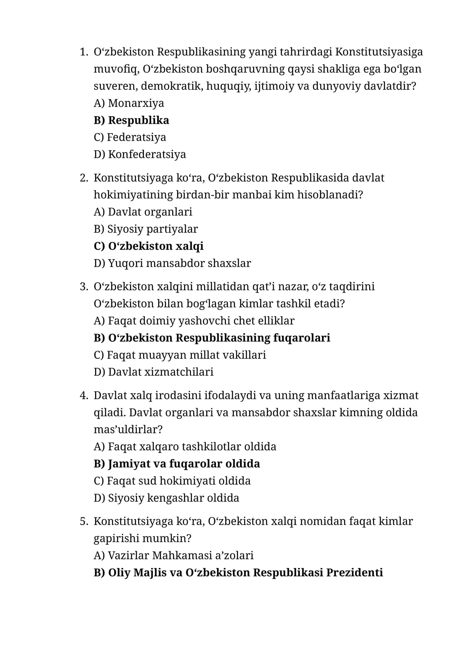 test.argos.Huquqshinoslik va IQ testlari (200 ta savol-javob, to‘liq belgilangan) 1