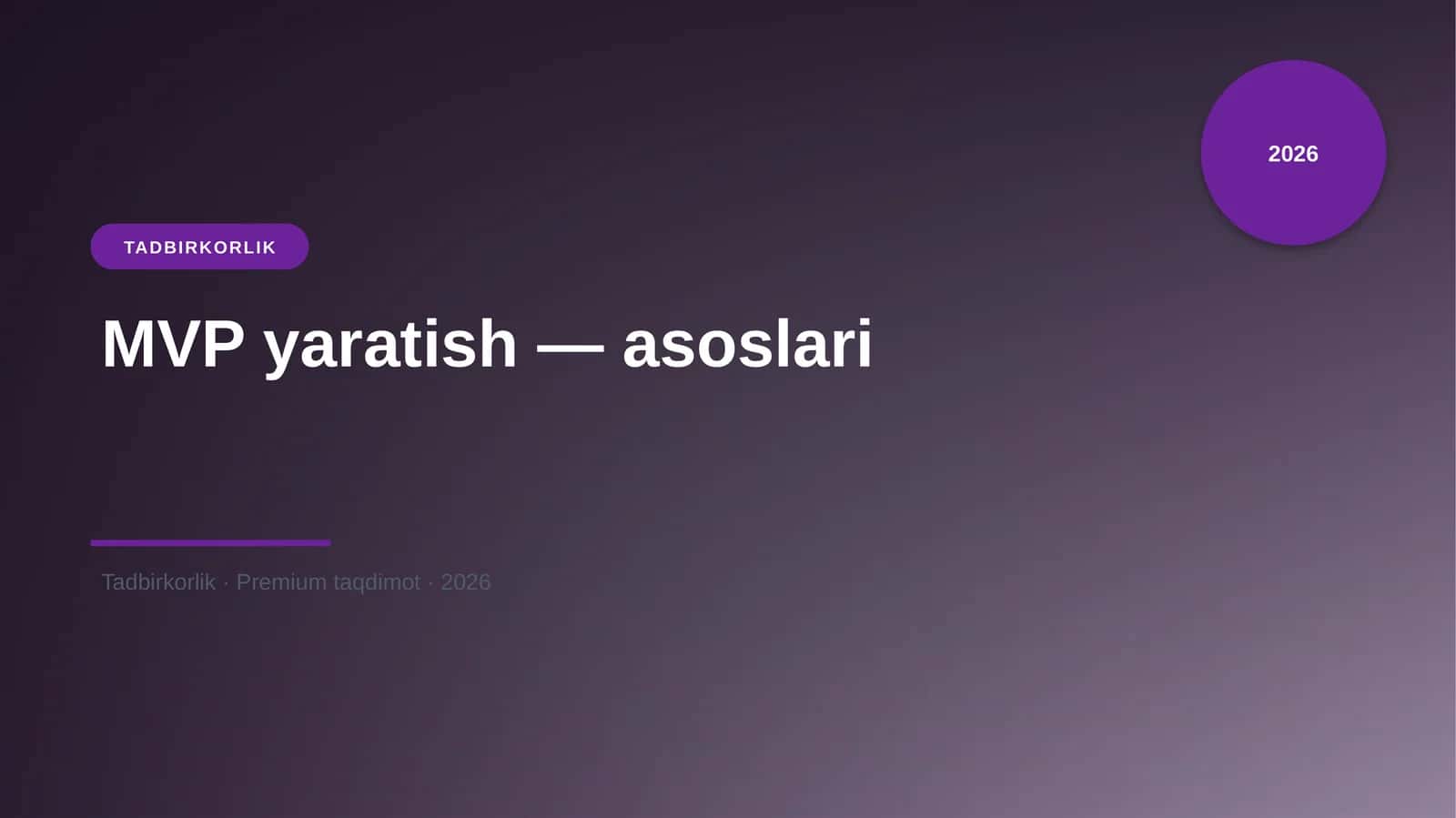 MVP yaratish — asoslari 1