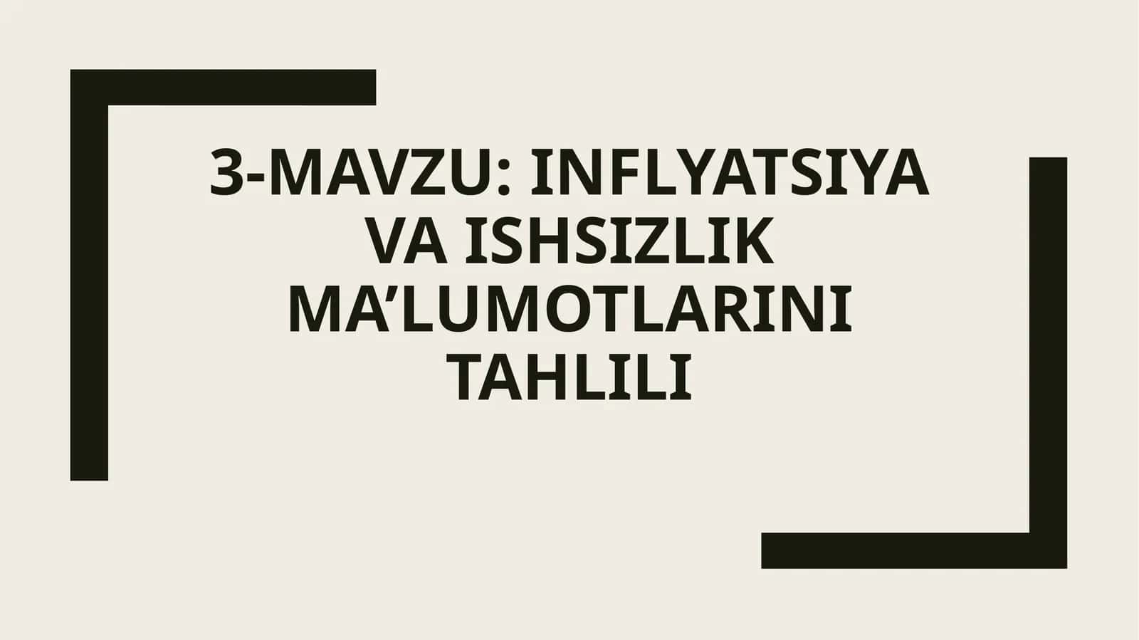 Inflyatsiya va ishsizlik ma’lumotlarini tahlili 1