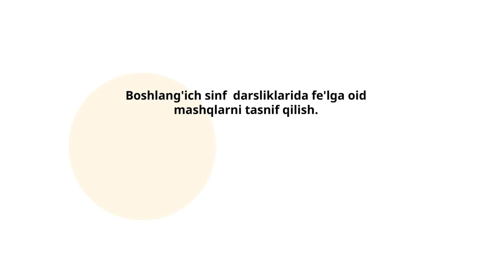 Boshlang'ich sinf darsliklarida fe'lga oid mashqlarni tasnif qilish 1