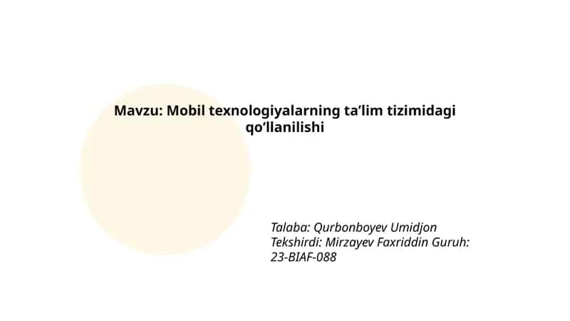 Mobil texnologiyalarning ta’lim tizimidagi qo‘llanilishi 1