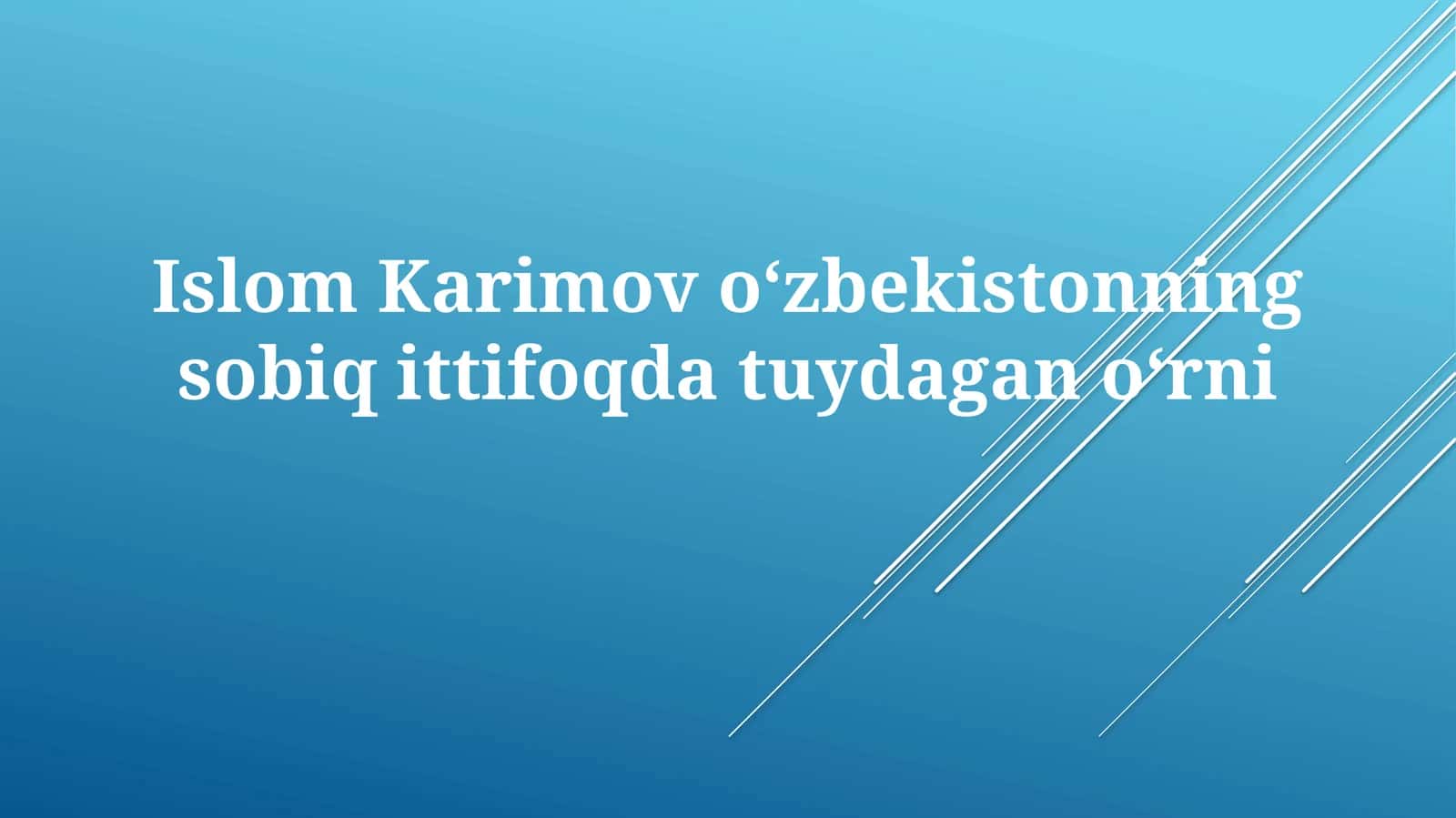 O'zbekistonningsobiqittifoqdatuydaganoʻrni 1