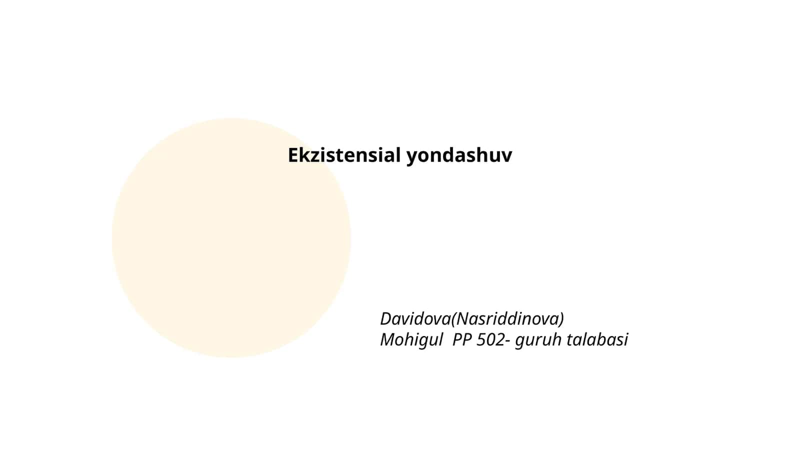 Ekzistensial yondashuv 1