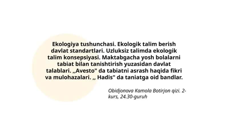 Ekologiya tushunchasi 1
