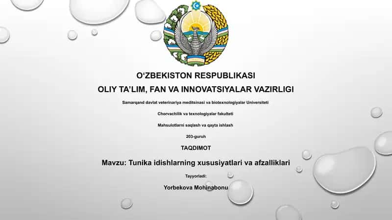 Tunika idishlarning xususiyatlari va afzalliklari 1