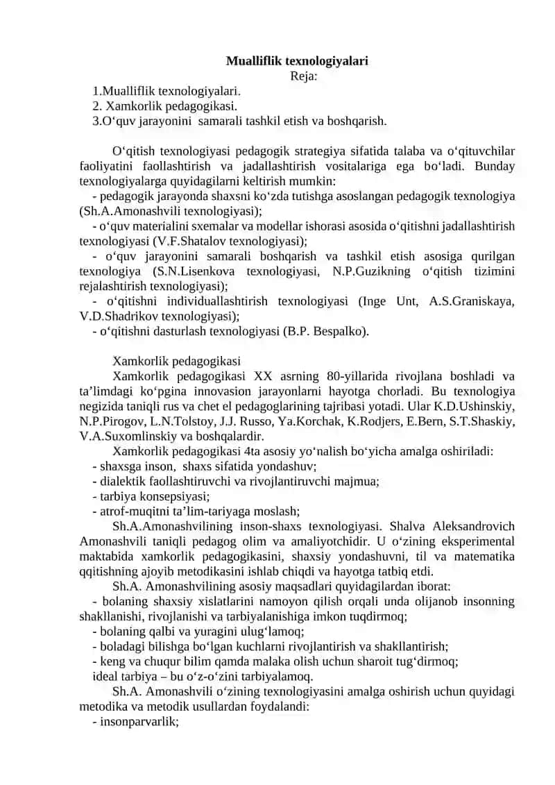 Mualliflik texnologiyalari 1