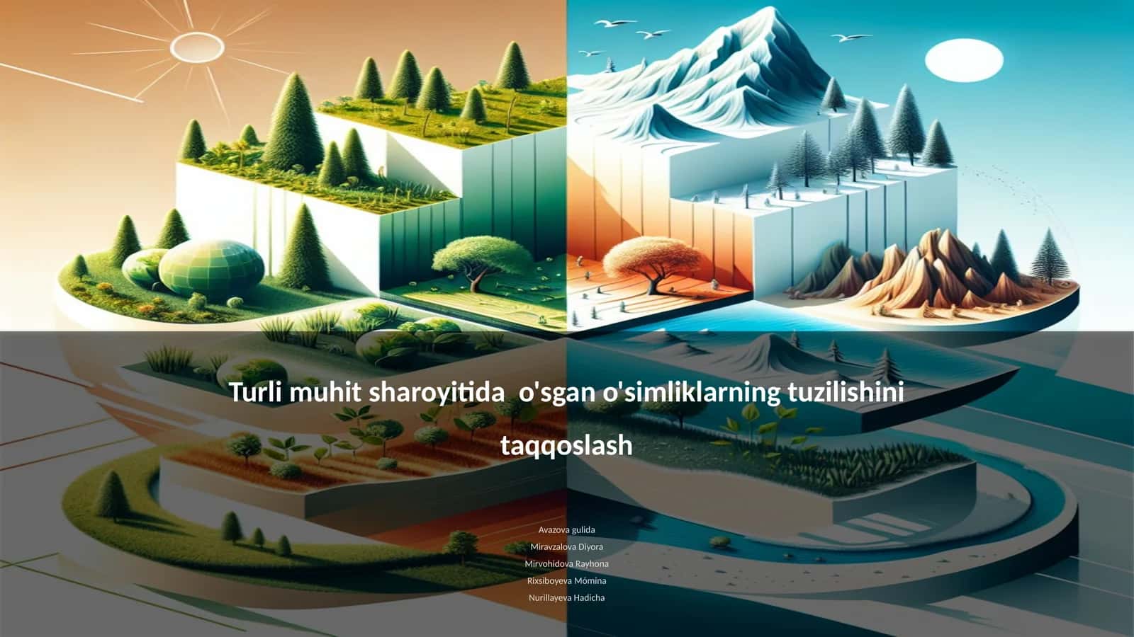 Turli muhit sharoyitida o'sgan o'simliklarning tuzilishini taqqoslash 1
