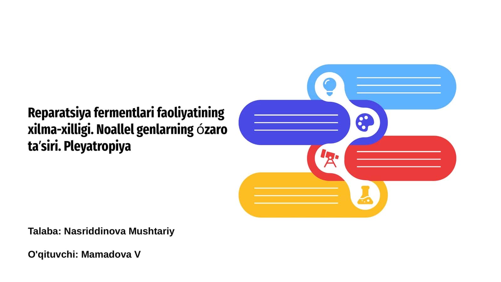 Reparatsiya fermentlari faoliyatining xilma-xilligi 1