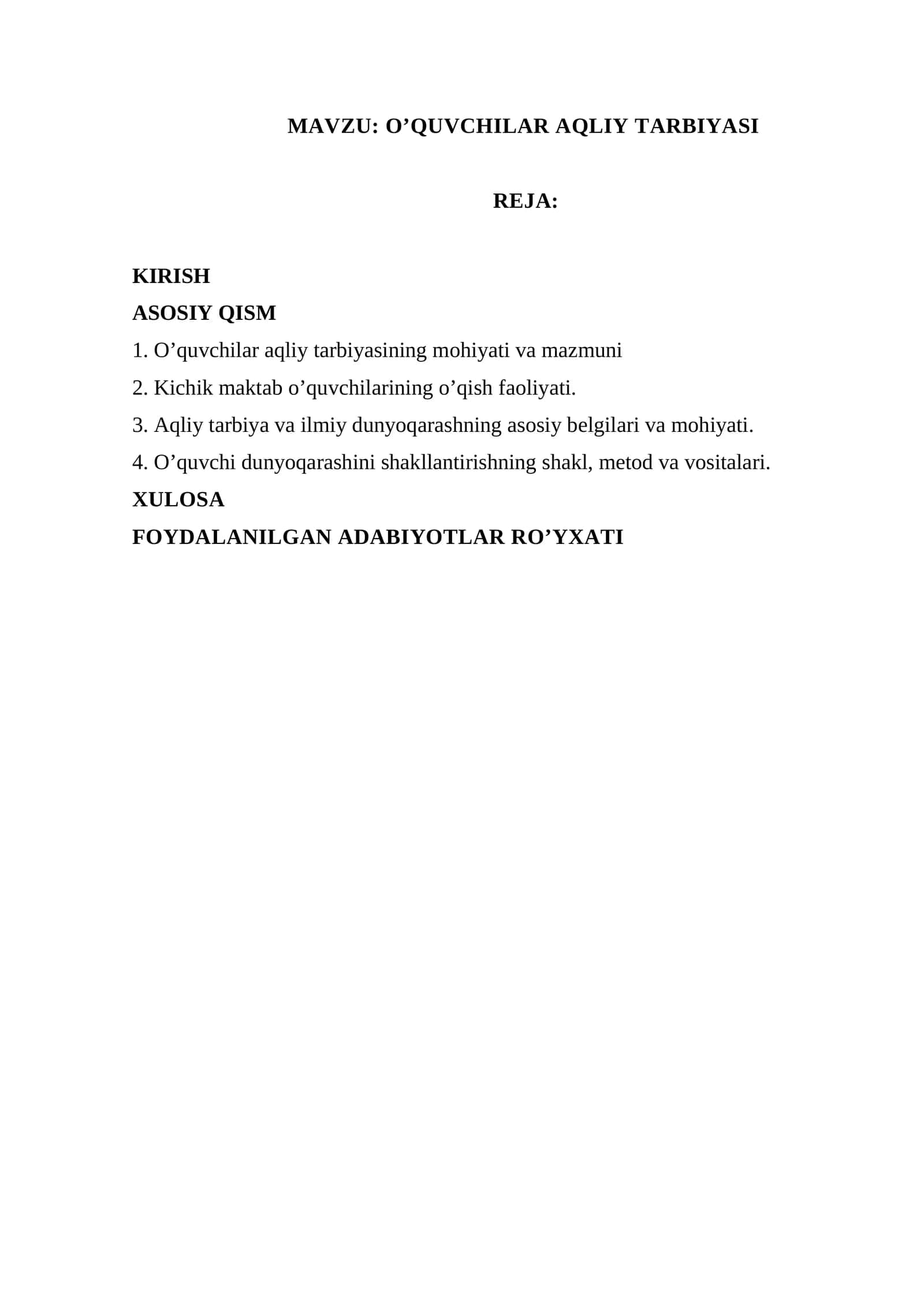 O'quvchilar aqliy tarbiyasi 1