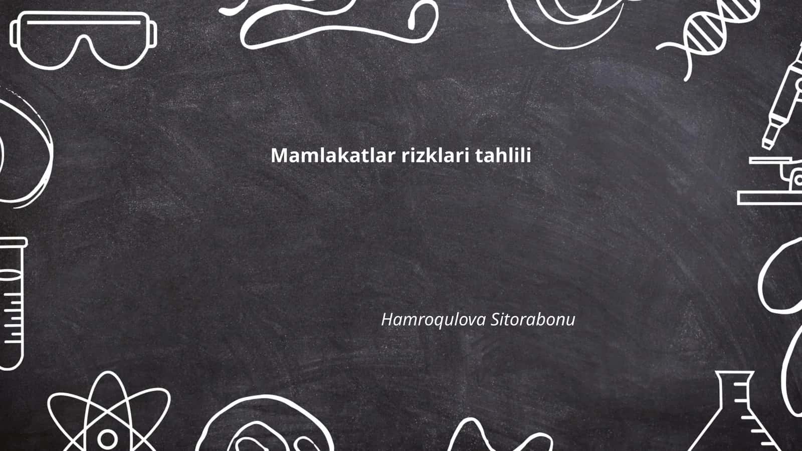 Mamlakatlar rizklari tahlili 1
