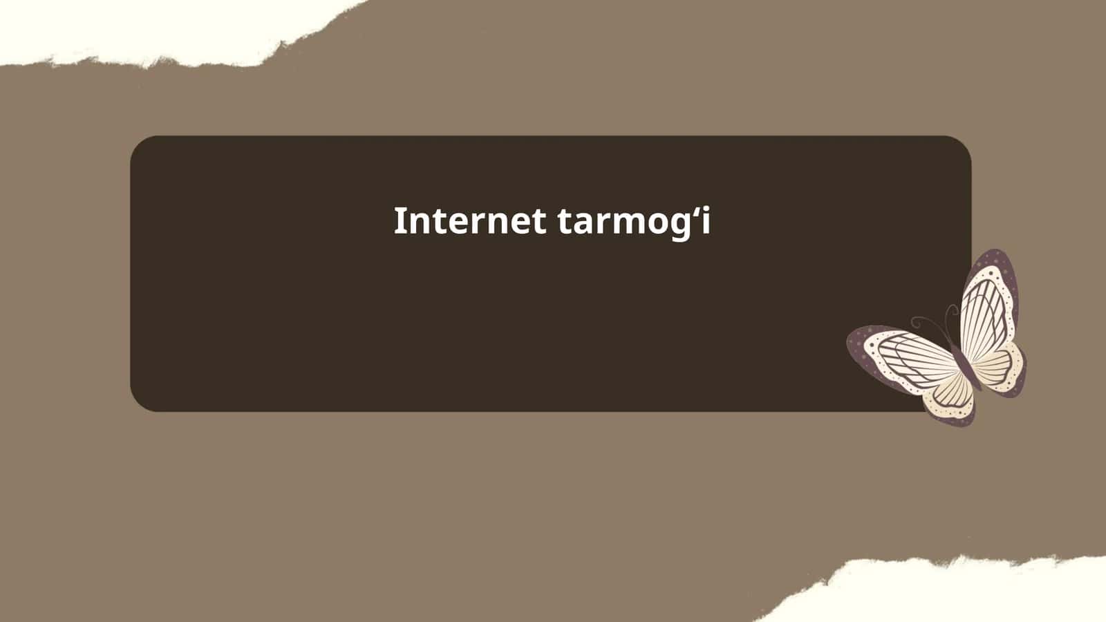 Internet tarmogʻi 1