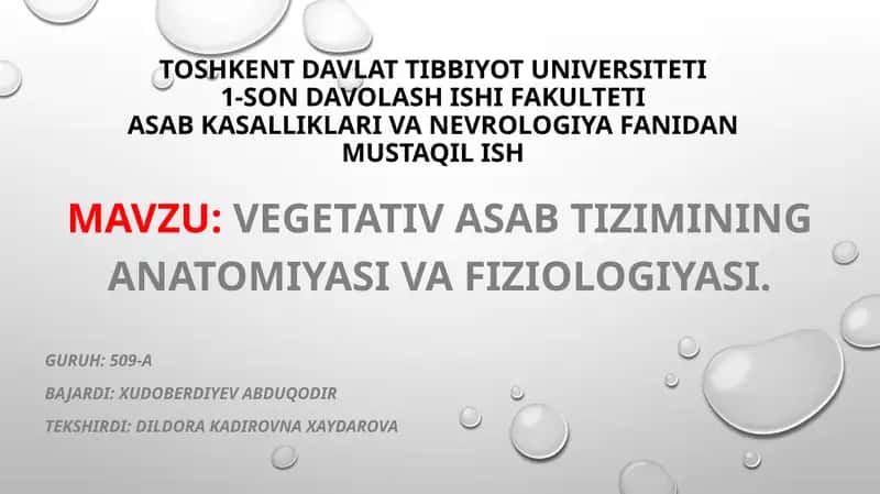 Vegetativ nerv sistemasi 1