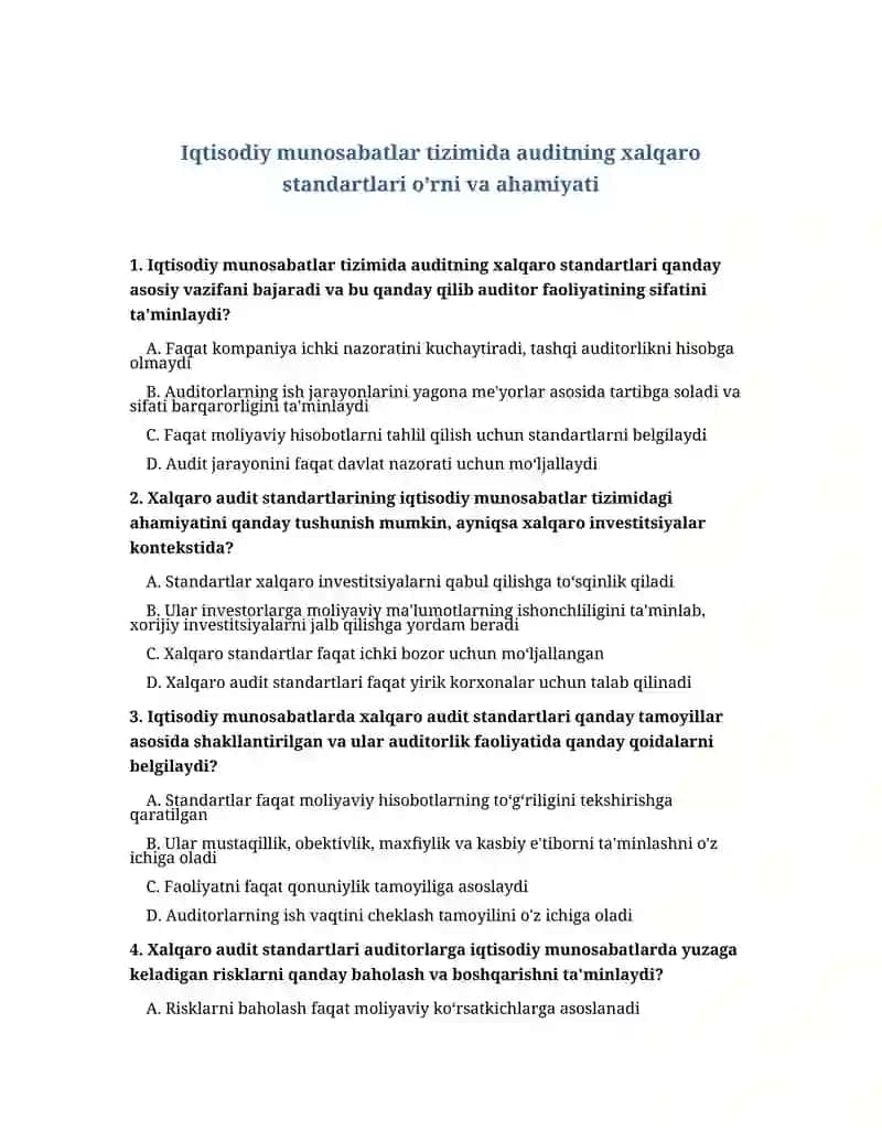 Xalqaro audit standartlari