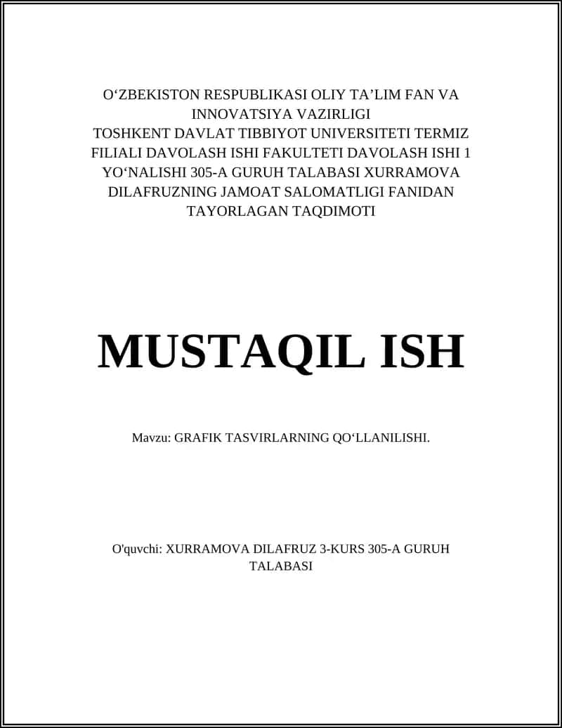 GRAFIK TASVIRLARNING QOʻLLANILISHI 1