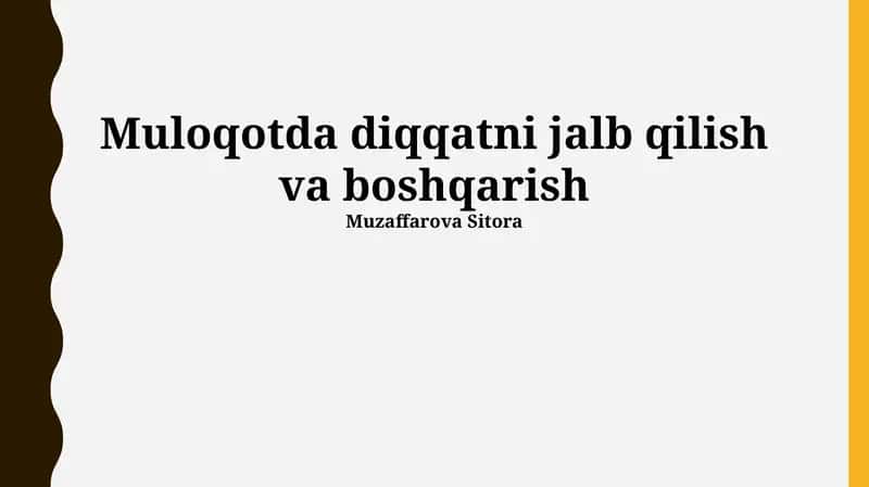 Diqqatni boshqarish strategiyalari 1
